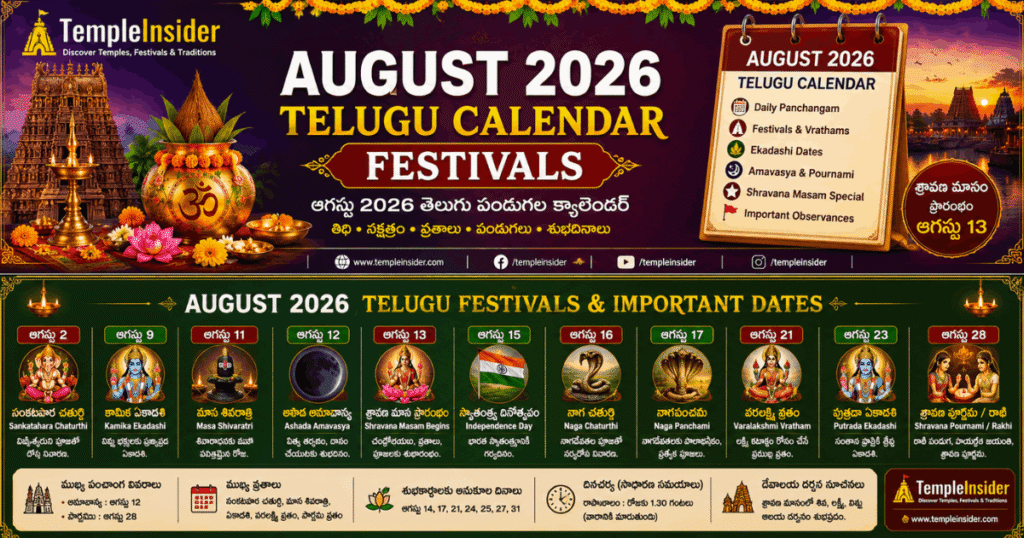 August 2026 Telugu Festivals Calendar