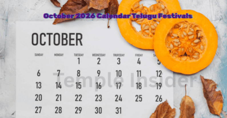 October 2026 Calendar Telugu Festivals