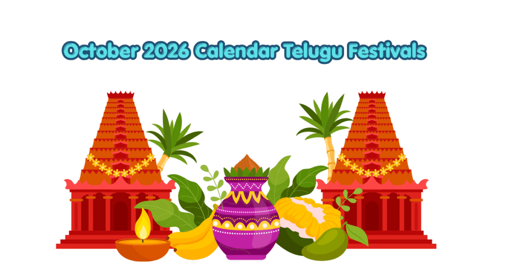 October 2026 Calendar Telugu Festivals